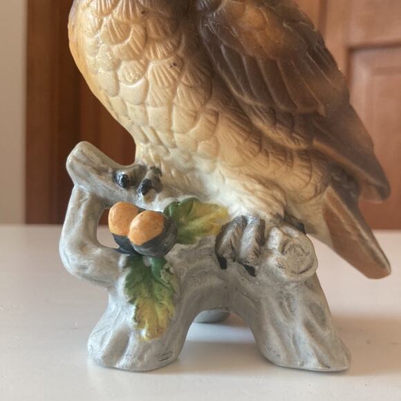 Vintage Porcelain Owl on Branch Figurine - Picture 7 of 13